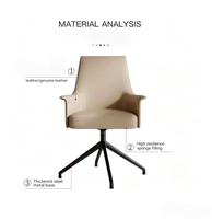 Chaises de bureau de direction de luxe en cuir de haute qualité personnalisées avec dossier haut et roulettes