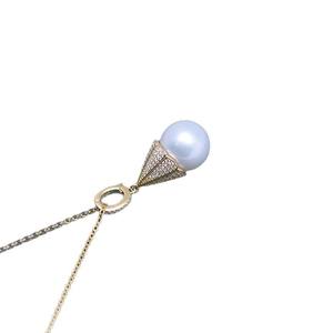 Collier pendentif en perle d'eau douce blanche de 11-12 mm pour femmes, argent S925 avec une forte luminosité, défauts discrets, style fleur de poirier - Product Image 5