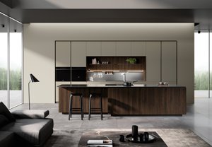 Mueble de Cocina Moderno con Puerta y Panel de MDF en Acabado de Madera Oscura para Uso en Hogares Contemporáneos - Product Image 6