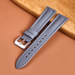Correa de Reloj Híbrida de Nailon y Cuero Genuino Compatible con <span class=keywords><strong>Mi</strong></span> <span class=keywords><strong>Band</strong></span> 8 Pro Samsung Galaxy, Correa de Cuero Suave con Liberación Rápida - Product Image 5