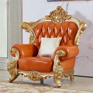 JINS-Ensemble de canapés italiens luxueux de style royal et classique, meubles de palais en cuir doré, 1 2 3 sièges, salon, villa de Dubaï - Product Image 4