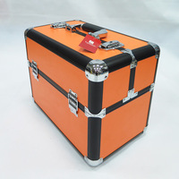 Boîte à outils de coiffure en plastique rigide personnalisable de haute qualité, étanche, antichoc, fermeture à boucle, pare-chocs en alliage d'aluminium, OEM ODM