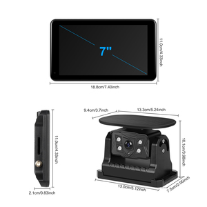 Moniteur de voiture numérique sans fil Podofo 7'' avec panneau solaire, caméra de recul, enregistrement en boucle BSD, étanche IP68 pour camion, bus, OEM - Product Image 5