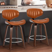 Coussin en bois Faux cuir café café chaise haute îlot de cuisine tabouret de Bar chaise hauteur de comptoir chaise de Bar
