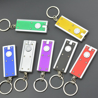 Porte-clés lampe de poche LED en plastique de poche Offre Spéciale logo personnalisé cadeau promotionnel mini porte-clés torche porte-clés lumière LED rectangulaire