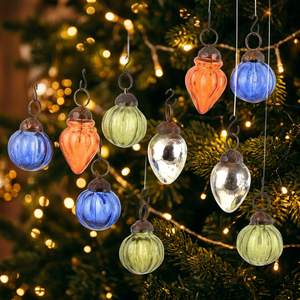 Décoration de Noël artisanale haut de gamme en verre multicolore, formes variées, sans rouille, pour intérieur/extérieur NCO-28 - Product Image 3