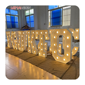 Marco de fotos personalizado de 4 pies Carta Amor Bombilla LED Conmemoración DE BODA Mi marco de fotos grande de 3 pies Carta Marquis - Product Image 1