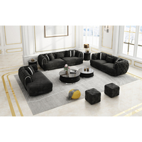 Ensemble de canapés 3 + 2 + 1 en tissu de velours fait main moderne de luxe Suite Designs Ensemble de canapés de salon Meubles