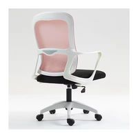 Chaise de bureau exécutive moderne en plastique, dossier ouvert, hauteur réglable, pivotante, 2 vérins à gaz, accoudoirs fixes pour bureau à domicile, salon