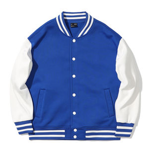 2025 personnalisable 100% coton femmes Baseball veste université uniforme manteau couleur bloc décontracté hiver doublé Style en gros OEM - Product Image 1