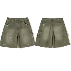 Pantalones Cortos de Mezclilla para Hombre, Estilo Vintage, Corte Holgado, 100% Algodón, Casuales, Transpirables, de Secado Rápido, Resistentes y Desgastados - Product Image 1