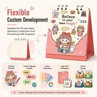 Calendrier de bureau personnalisé inspirant avec affirmations quotidiennes, livre à feuilles mobiles, design mignon de dessin animé, support sur pied pour la vente en gros
