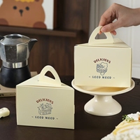 Boîte à gâteau en carton blanc pliable de luxe, biodégradable, carrée, avec poignée, portable, logo personnalisé, taille personnalisable, haut de gamme
