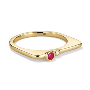 Anelli Impilabili a Puzzle in Oro 14k, Gioielli di Design alla Moda, Anelli con Pietra Portafortuna, Anelli in <span class=keywords><strong>Argento</strong></span> Sterling <span class=keywords><strong>925</strong></span>, Gioielli da Donna - Product Image 5