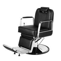 Fauteuil de Barbier Robuste Noir Facile à Utiliser, Chaises de Salon de Coiffure Équipement Salon de Coiffure Vente Directe Usine