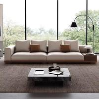Ensemble de canapés d'angle modulaires en cuir de luxe moderne : Ensemble de canapés multifonctionnels en forme de L pour salon