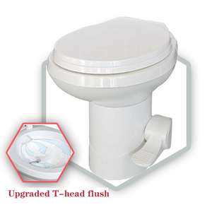 Inodoro portátil de plástico blanco con pie que ahorra agua para acampar para uso de ducha de <span class=keywords><strong>caravana</strong></span> en <span class=keywords><strong>caravana</strong></span> - Product Image 2