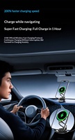 Chargeur de voiture sans fil magnétique 15W, support de fixation en silicone pour tableau de bord, éclairage RGB, support de téléphone sécurisé