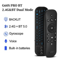 2023 plus récent G60S Pro BT 2.4G souris sans fil Air BT télécommande rétro-éclairage voix pavé tactile Mini clavier pour Android TV Box PC
