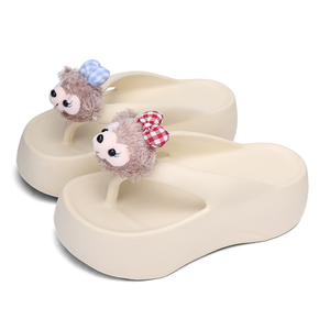 2025 Summer New Fashion Height-Increasing Thick-Soled <strong>Flip</strong>-<strong>Flops</strong> for Women Non-Slip Cushioned Beach Sandals EVA Midsole - Product Image 5