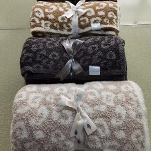 0 Defect Ultra Soft 100% Polyester Zebra Star Leopard Knit Micro Feather Yarn Microfiber Fabric Cozy Winter Blanket