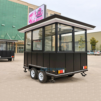 Chammp - Camion de cuisine mobile entièrement équipé, petit et portable, camionnette alimentaire, chariot de restauration rapide, remorque mobile pour café et pizza