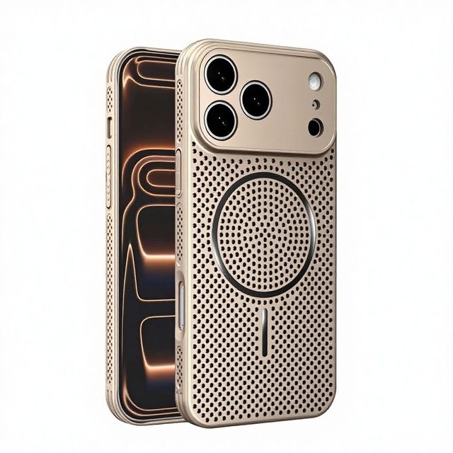 PC Magnetic Heat-Dissipating Case for iPhone 17 16 15 14 13 Pro Max Mesh Breathable Protection Matte Case