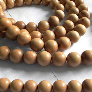 Perles de prière en bois de santal, parfum boisé doux, écologiques, 50++ ans, Inde du Sud, 4mm-22mm, brun doré foncé naturel - Product Image 1