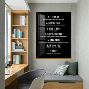 <span class=keywords><strong>7</strong></span> règles de la vie peinture de motivation <span class=keywords><strong>art</strong></span> mural inspirant pour la décoration intérieure toile d'impression et affiche pour le salon et la chambre à coucher - Product Image 6