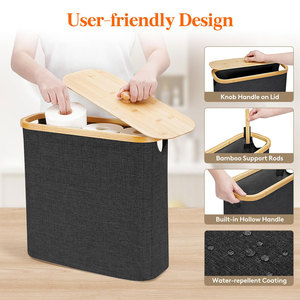 <span class=keywords><strong>Cesta</strong></span> de almacenamiento de papel higiénico de <span class=keywords><strong>30</strong></span> L con tapa, soporte de papel higiénico de pie para rollos de 12 Mega, organizador de estante de baño - Product Image 3