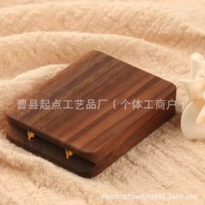 Walnut Wood <b>Ring</b> <b>Box</b> Rectangle Shape With Lids For Valentine'S Day Jewelry Storage Gift <b>Box</b> - Product Image 3