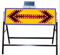 Panneau de signalisation routière solaire avec flèches directionnelles LED, réfléchissant et avertisseur, pour la guidage gauche et droite