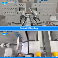 Machine de découpe à double tête pour profils UPVC, commande numérique industrielle, pour fabrication de fenêtres et portes.