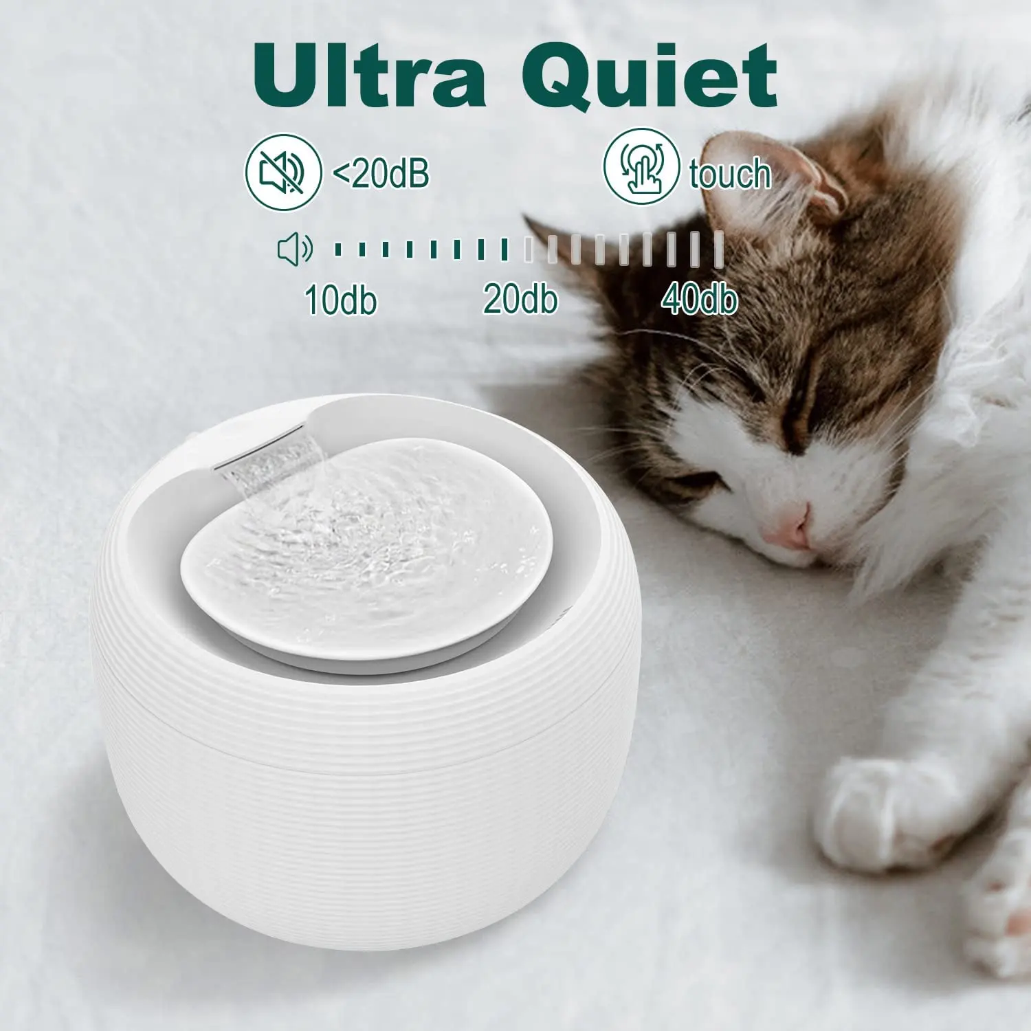 Elettrico silenzioso automatico Pet Dog Cat Water fountain bubble pet water feeder