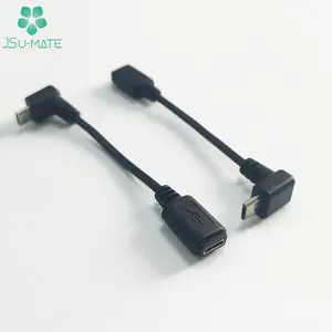 Câble d'alimentation Micro USB, 5 broches, 100 pièces, recharge à Angle 90 degrés, 5 broches, mâle vers femelle, Extension