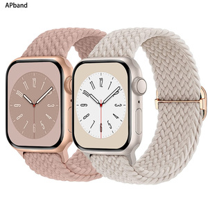 Correa de Nailon Tejido para <span class=keywords><strong>Apple</strong></span> <span class=keywords><strong>Watch</strong></span> S10, 38mm/49mm, Cierre a Presión, Pulsera Moderna - Product Image 1