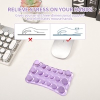 Tapis de souris de jeu en silicone gel transparent, résistant à l'eau, avec repose-poignet, à grain personnalisé et forme ergonomique, pour la maison et le bureau