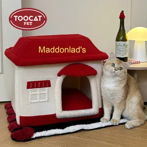 Toocat Maimai çevre dostu kış sıcak Pet <span class=keywords><strong>House</strong></span> katı desen kediler ve köpekler için çıkarılabilir ve yıkanabilir Mat kedi odası - Product Image 6