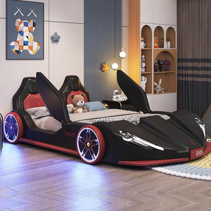 Nuovo <span class=keywords><strong>Letto</strong></span> per Bambini a Forma di Auto di Design Moderno <span class=keywords><strong>Letto</strong></span> Auto Nero per Ragazzi <span class=keywords><strong>Letto</strong></span> per Bambini di Alta Gamma <span class=keywords><strong>Imbottito</strong></span> con Cartoni Animati e Sponde di Sicurezza - Product Image 1