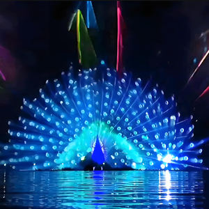 Film de rideau d'eau en image 3D, ville côtière de haute qualité, grand spectacle de <span class=keywords><strong>fontaine</strong></span> d'eau en plein air dans la place du parc - Product Image 5