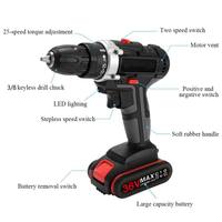 Perceuse sans fil portable BEMAX BM-93 21V au lithium-ion, tournevis électrique à deux vitesses, couple maximal de 30 Nm pour usage industriel et bricolage