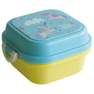 <b>Plastic</b> Lunch Box Rectangle With Unicorn Pattern For Children Microwave Safe Bento <b>Container</b> Yellow Blue <b>Lid</b> - Product Image 1