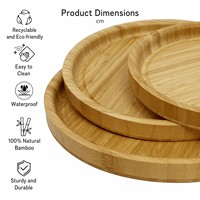 Plateau de service jetable en bambou écologique personnalisé avec logo, style bohème, pour le petit-déjeuner, idéal pour les hôtels et la cuisine, assiette à dessert sûre