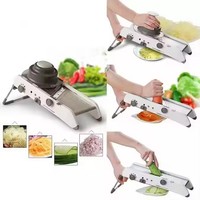 Mandoline professionnelle manuelle réglable en acier inoxydable pour la découpe de pommes de terre et le râpage de légumes, multifonctionnelle, vente en gros