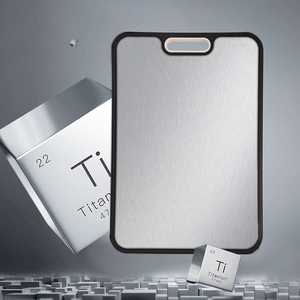 Hai mặt tinh khiết titan thớt cho nhà bếp cấp thực phẩm dễ dàng để làm sạch 99.8% Titan và rơm lúa mì thớt - Product Image 2