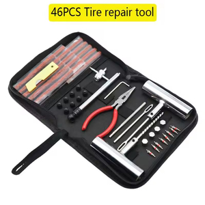 Kit de réparation de pneus de voiture et de vélo 46 pièces, ensemble d'outils de réparation de pneus pour garage, accessoires automobiles, outil de réparation de crevaison pour voitures et vélos - Product Image 4