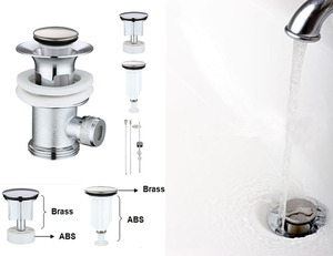 Brass Chrome Plated Pop up Basin Waste <strong>Sink</strong> Drain Pull Lift Rods Basin Waste <strong>Plug</strong> <strong>for</strong> Bathroom Easy Installation Modern Design - Product Image 4