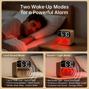 <span class=keywords><strong>Réveil</strong></span> extra fort pour les gros dormeurs : alarme de <span class=keywords><strong>réveil</strong></span> à 115 dB avec lumière clignotante pour aider à éviter de s'endormir trop longtemps - Product Image 2