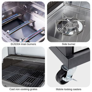 Outdoor Gas <b>BBQ</b> Kitchen Assembled Stainless Steel Gas and Cooker Griddle EQB74BAA2SX Outdoor Gas With Oven - Product Image 2