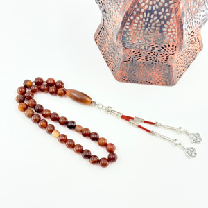 Rosario Musulmano a Forma di Sfera, 10mm, in Corno di Bue, 33 Perle, Misbaha Islamica, Braccialetto Arabo Religioso, Tasbih per la Preghiera - Product Image 2